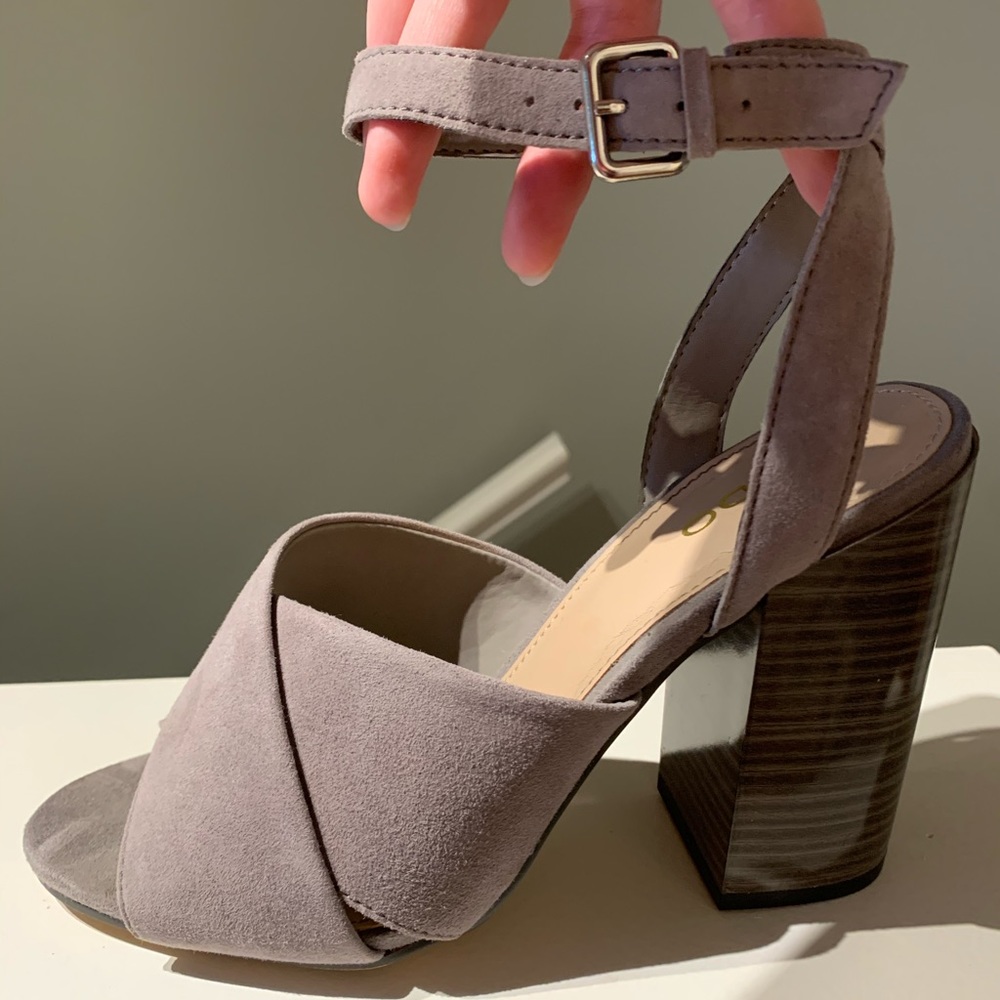 Aldo Grey Heel Sandals